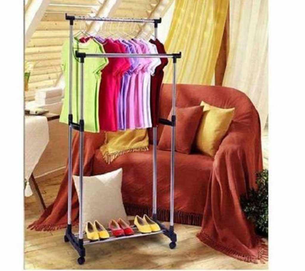 two layer cloths hanging stand