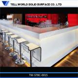 luxury modern fancy design u shape white commercial marble solid surface restaurant bar