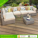 semi-round rattan outdoor sectional garden sofa 