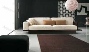 thick round pe rattan white sofa 